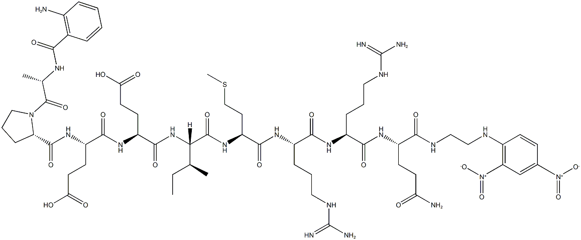 Abz-Ala-Pro-Glu-Glu-Ile-Met-Arg-Arg-Gln-EDDnp 结构式