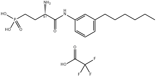 (S)-3-AMINO-4-(3-HEXYLPHENYLAMINO)-4-OXOBUTYLPHOSPHONIC ACID (TFA SALT);W140 结构式