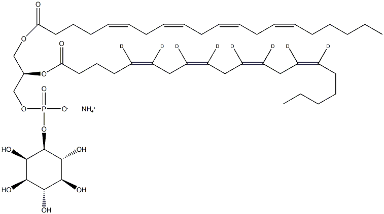 PtdIns-(1-arachidonoyl, 2-arachidonoyl-d8) (ammonium salt) 结构式