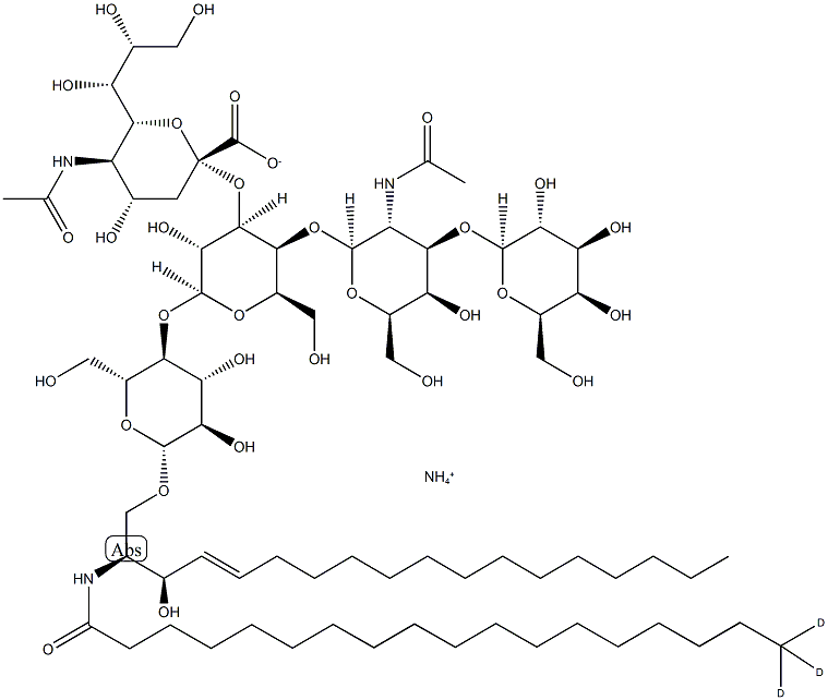 C18 Ganglioside GM1-d3 (d18:1/18:0-d3) (ammonium salt) 结构式