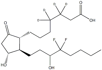 13,14-dihydro-15(R,S)-hydroxy-16,16-difluoro Prostaglandin E1-d4 结构式