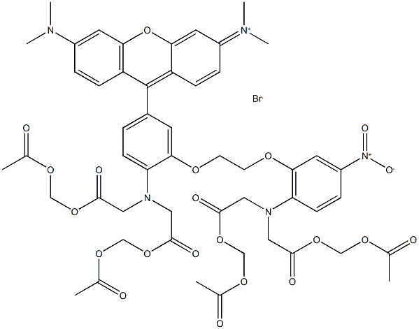 钙离子荧光探针RHOD-5N, AM 结构式