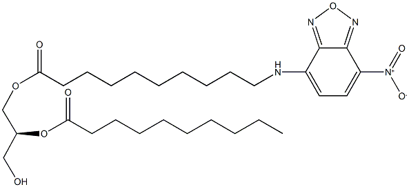 1-NBD-decanoyl-2-decanoyl-sn-Glycerol 结构式