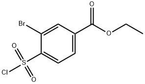 3-溴-4-(氯磺酰基)苯甲酸乙酯 结构式