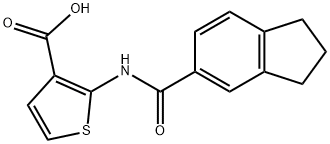 2-(2,3-二氢-1H-茚-5-酰胺)噻吩-3-羧酸 结构式