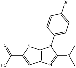 3-(4-bromophenyl)-2-(dimethylamino)-3H-thieno[2,3-d]imidazole-5-carboxylic acid 结构式