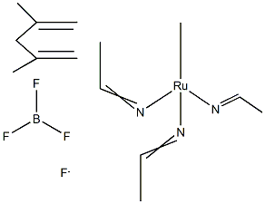 [三(乙腈)(H5-2,4-二甲基戊二烯)钌(Ⅱ)](四氟硼酸盐) 结构式