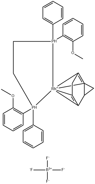 [(2,3,5,6-H)-双环[2.2.1]庚-2,5-二烯][(1R,1'R)-[1,2-二乙基二(2甲氧基苯基)苯基膦]铑(Ⅰ)四氟硼酸盐 结构式