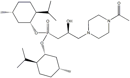 bis[(1R,2S,5R)-2-isopropyl-5-methylcyclohexyl] [(2S)-3-(4-acetylpiperazin-1-yl)-2-hydroxypropyl]phosphonate 结构式