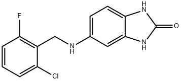 5-{[(2-chloro-6-fluorophenyl)methyl]amino}-2,3-dihydro-1H-1,3-benzodiazol-2-one 结构式