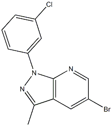 5-bromo-1-(3-chlorophenyl)-3-methyl-1H-pyrazolo[3,4-b]pyridine 结构式