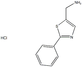 (2-phenyl-1,3-thiazol-5-yl)methanamine hydrochloride 结构式