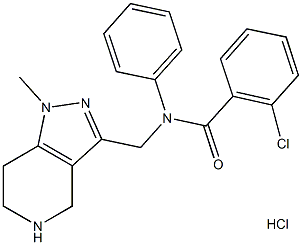 2-chloro-N-[(1-methyl-4,5,6,7-tetrahydro-1H-pyrazolo[4,3-c]pyridin-3-yl)methyl]-N-phenylbenzamide hydrochloride 结构式