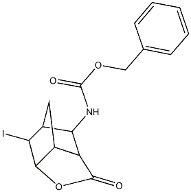 BENZYL 2-IODO-5-OXO-4-OXATRICYCLO[4.2.1.0~3,7~]NON-9-YLCARBAMATE 结构式
