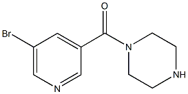 1-[(5-BROMOPYRIDIN-3-YL)CARBONYL]PIPERAZINE 结构式
