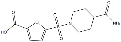 5-{[4-(aminocarbonyl)piperidin-1-yl]sulfonyl}-2-furoic acid 结构式