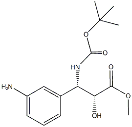 methyl (2R,3S)-3-(3-aminophenyl)-3-[(tert-butoxycarbonyl)amino]-2-hydroxypropanoate 结构式