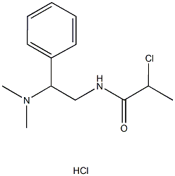 2-chloro-N-[2-(dimethylamino)-2-phenylethyl]propanamide hydrochloride 结构式