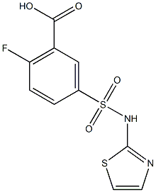 2-fluoro-5-(1,3-thiazol-2-ylsulfamoyl)benzoic acid 结构式