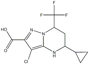 3-chloro-5-cyclopropyl-7-(trifluoromethyl)-4,5,6,7-tetrahydropyrazolo[1,5-a]pyrimidine-2-carboxylic acid 结构式