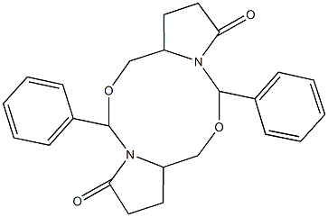 4,10-DIPHENYL-OCTAHYDRO-5,11-DIOXA-3A,9A-DIAZA-DICYCLOPENTA[A,F]CYCLODECENE-3,9-DIONE 结构式