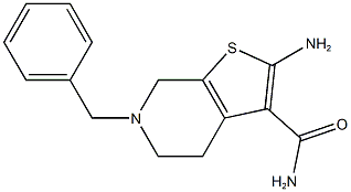 2-AMINO-6-BENZYL-4,5,6,7-TETRAHYDROTHIENO[2,3-C]PYRIDINE-3-CARBOXAMIDE 结构式