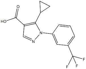 5-CYCLOPROPYL-1-[3-(TRIFLUOROMETHYL)PHENYL]-1H-PYRAZOLE-4-CARBOXYLIC ACID 结构式