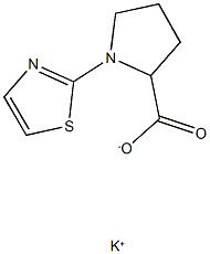 potassium 1-(1,3-thiazol-2-yl)pyrrolidine-2-carboxylate 结构式