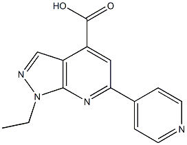 1-ethyl-6-pyridin-4-yl-1H-pyrazolo[3,4-b]pyridine-4-carboxylic acid 结构式