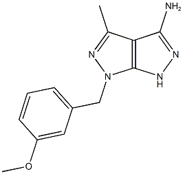 6-(3-methoxybenzyl)-4-methyl-1,6-dihydropyrazolo[3,4-c]pyrazol-3-amine 结构式