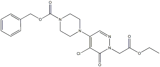 Benzyl 4-[5-chloro-1-(2-ethoxy-2-oxoethyl)-6-oxo-1,6-dihydro-4-pyridazinyl]tetrahydro-1(2H)-pyrazine 结构式