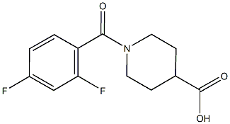 1-(2,4-DIFLUOROBENZOYL)PIPERIDINE-4-CARBOXYLIC ACID 结构式