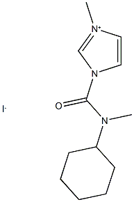 1-{[cyclohexyl(methyl)amino]carbonyl}-3-methyl-1H-imidazol-3-ium iodide 结构式