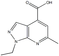 1-ethyl-6-methyl-1H-pyrazolo[3,4-b]pyridine-4-carboxylic acid 结构式