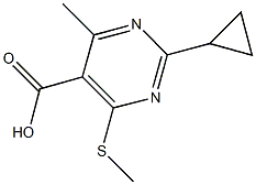 2-CYCLOPROPYL-4-METHYL-6-(METHYLTHIO)PYRIMIDINE-5-CARBOXYLIC ACID 结构式