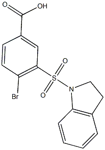 4-BROMO-3-(2,3-DIHYDRO-1H-INDOL-1-YLSULFONYL)BENZOIC ACID 结构式