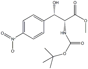 methyl (2R,3S)-2-[(tert-butoxycarbonyl)amino]-3-hydroxy-3-(4-nitrophenyl)propanoate 结构式