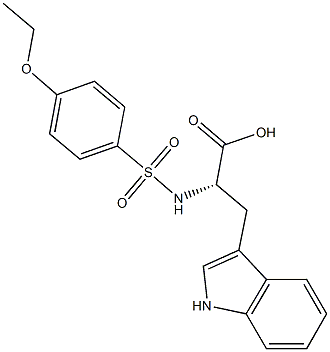 (2S)-2-{[(4-ethoxyphenyl)sulfonyl]amino}-3-(1H-indol-3-yl)propanoic acid 结构式