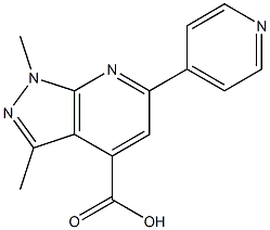 1,3-dimethyl-6-pyridin-4-yl-1H-pyrazolo[3,4-b]pyridine-4-carboxylic acid 结构式