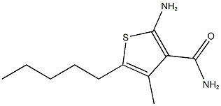 2-amino-4-methyl-5-pentylthiophene-3-carboxamide 结构式