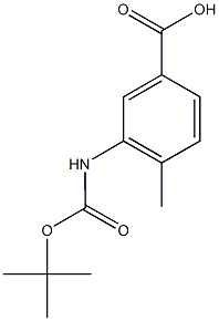 3-[(tert-butoxycarbonyl)amino]-4-methylbenzoic acid 结构式