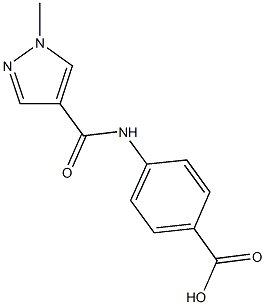 4-[(1-methyl-1H-pyrazole-4-)amido]benzoic acid 结构式