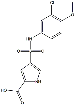 4-[(3-chloro-4-methoxyphenyl)sulfamoyl]-1H-pyrrole-2-carboxylic acid 结构式