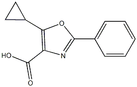 5-cyclopropyl-2-phenyl-1,3-oxazole-4-carboxylic acid 结构式