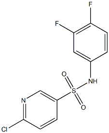 6-chloro-N-(3,4-difluorophenyl)pyridine-3-sulfonamide 结构式