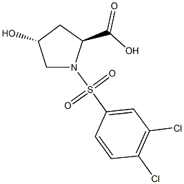 (2S,4R)-1-[(3,4-dichlorophenyl)sulfonyl]-4-hydroxypyrrolidine-2-carboxylic acid 结构式