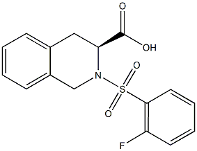 (3S)-2-[(2-fluorophenyl)sulfonyl]-1,2,3,4-tetrahydroisoquinoline-3-carboxylic acid 结构式