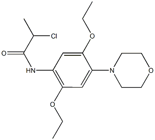 2-chloro-N-(2,5-diethoxy-4-morpholin-4-ylphenyl)propanamide 结构式