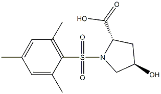 (2S,4R)-4-hydroxy-1-(mesitylsulfonyl)pyrrolidine-2-carboxylic acid 结构式