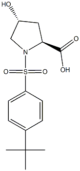 (2S,4R)-1-[(4-tert-butylphenyl)sulfonyl]-4-hydroxypyrrolidine-2-carboxylic acid 结构式